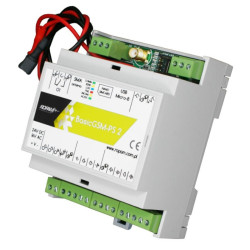 BasicGSM-PS-D4M 2 DIN MODUŁ POWIADOMIENIA I STEROWANIA GSM 17VAC/24VDC ZASILACZ BUFOROWY 12V/2A