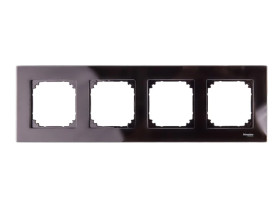 Ramka czterokrotna, szkło, onyksowy Merten, M-Elegance MTN404403