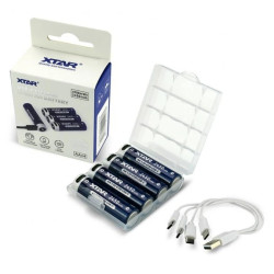 Akumulator Xtar R6 / AA 1,5V Li-ion 2450mAh z zabezpieczeniem z portem USB-C - 4 sztuki