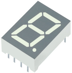 Wyświetlacz diodowy LED 7-segmentowy ze wspólną katodą 110 mcd RH DP, Czerwony 13.2mm Kingbright 630 nm