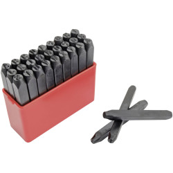 Br&#xFC;der Mannesmann M 244-10 Letter Stamp Set Steel/Metal/Wood 27 Pieces