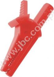 5002-LM-IEC-RT Krokodylek bezpieczny z gniazdem 2mm, 600 V=, kat.II, czerwony, ELECTRO-PJP, 5002LMIECRT