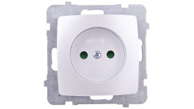 Karo Gniazdo Pojedyncze B/U Z Przesłonami Srebrny Perłowy Gp-1Sp/M/43