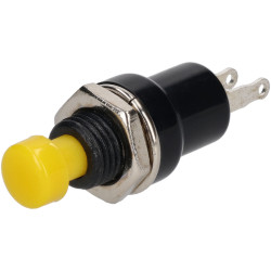 R-TECH 780383 Miniature Momentary SPST Yellow Push Button Switch