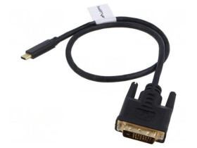 CA-CMDV10CU-0005BK Adapter USB 3.1 DVI-D (24+1) wtyk,USB C wtyk złocony 0,5m