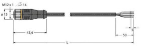 Turck 6934811 Kabel połączeniowy czujnika/aktuatora 5 m Ilość pinów: 4 1 szt.