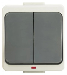 JANTAR-bis Łącznik podwójny z podświetleniem n/t IP44 szary WNT-3J-b/S