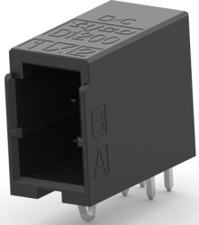 Pin header, 4 pole, pitch 2.5 mm, angled, black, 1-1871673-2