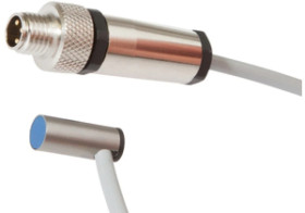 Czujnik indukcyjny śr: 6,5mm dł: 16mm zabudowany Sn: 1,5mm 10-30V DC PNP NO złącze kablowe M8 0,3m IP67 IB06A023