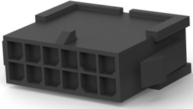 Plug housing, 12 pole, pitch 3 mm, straight, black, 1-794615-2