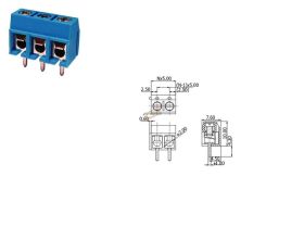 KOSTKA POŁĄCZENIOWA 16A 3x5.0 RASTER 5mm TERMINAL NIEBIESKA