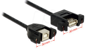 85108 USB 2.0 cable, B socket to a socket, 1 m.