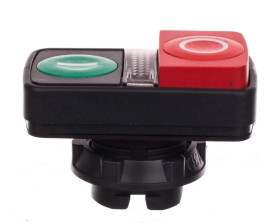 Przycisk ziel. kryty/czerw. podśw. dwuklawiszowy O22 z ozn. ZB5AW7L3741