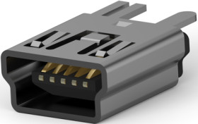 USB-Mini-B socket, 5 pole, USB 2.0, solder connection, 1734753-1