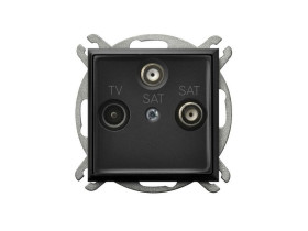 ARIA Gniazdo antenowe RTV-SAT z dwoma wyjściami SAT czarny metalik GPA-U2S/m/33 OSPEL