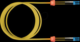 LSD02200010 LED FO cable, 9/125µm, OS2, LC / LC Duplex, yellow, 1 m