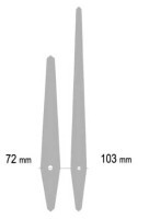 UM213Y.07S Komplet wskazówek: godzinowa 72mm, minutowa 103mm - typu solid, srebrne - typu Y
