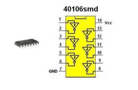Układ cyfrowy 40106smd