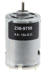 Silnik DC, 4.5 → 15 V., 2,85 A, 21,2 W, 13 360 obr./min, 154,4 gcm, RS PRO