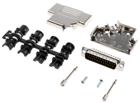 Złącze D-Sub 25-pinowe Męski Proste Montaż na kablu Złoto