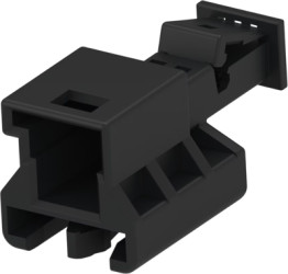 Plug, unequipped, 2 pole, straight, 3 rows, black, 1-1355470-5