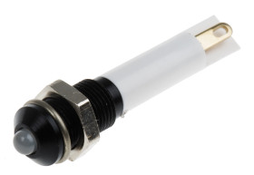 Lampka kontrolna do montażu panelowego 12V dc Zielony, czerwony 6mm LED Czarny Końcówka lutownicza RS PRO