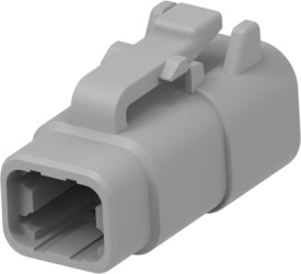 Socket, 4 pole, straight, 2 rows, gray, DTM06-4S