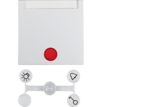 S.1/B.3/B.7 Klawisz z 5 dołączonymi soczewkami i polem opisowym do wyłączników 1-klawiszowych biały 16281909 HAGER