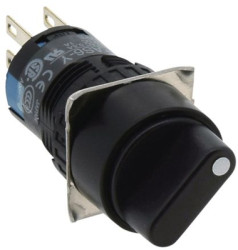 Toggle switch, unlit, latching, waistband round, 2 x 90°, mounting Ø 16 mm, AS6M-2Y2P