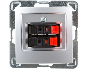 IMPRESJA Gniazdo głośnikowe podwójne srebrne GG-2Y/m/18