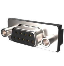 Złącze D-Sub 9-pinowe Żeński Kąt Proste Montaż wtykowy raster 2.74mm Złoto na niklu