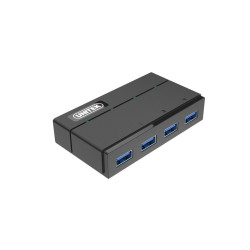 HUB USB 3.0 4-Porty, UNITEK Y-HB03001 Z funkcją ładowania, Wej. USB-B