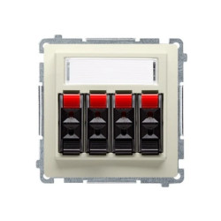 Simon Basic Gniazdo głośnikowe poczwórne z polem opisowym moduł beż BMGL34.01/12