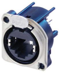 Socket, RJ45, 8P8C, Cat 5e, solder connection, PCB mounting, NE8FBV