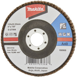 Makita D-27084 Flap Disc 125mm 1 piece For Steel Wood Plastic and Metals