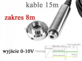 Hydrostatyczna sonda do ścieków; 8m; kabel 15m