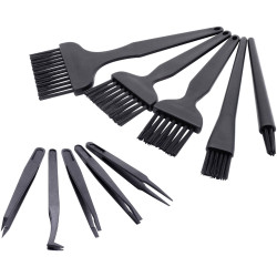 Quadrios 25EC170 ESD brush Antistatic Cleaners Black Plastic 10 Pack