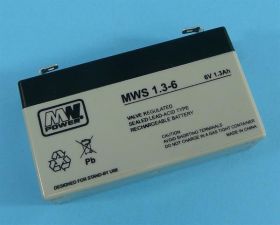 6V/1,3Ah 98x25x52 F1 MWS-1.3-6 AGM