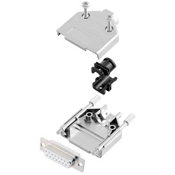 Encitech 6355-8030-12 D-Sub Receptacle 15-pin 180&#xB0; Solder Bucket