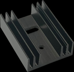 SK 09 37,5 SA TO 220 Finned heat sink, 37.5x29x11.5mm, 15.7-6.8 K/W