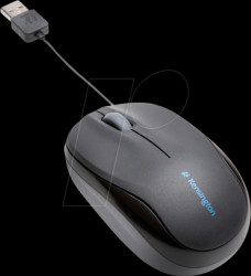 K72339EU Mouse, USB, retractable cable, black