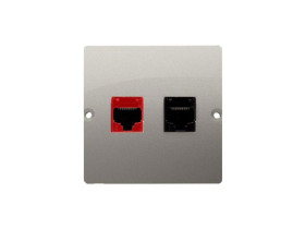 SIMON BASIC Gniazdo komputerowe RJ45 kat.5e + gniazdo telefoniczne RJ12 (moduł) satynowy BM5T.02/29 KONTAKT SIMON