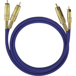 Oehlbach 2035 NF 1 Master RCA Audio Cable 2m Blue Gold Plated Connectors