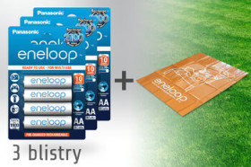 3 blistry (12 akumulatorków) Panasonic Eneloop R6 AA 2000mAh BK-3MCCE/4BE - pakowane 4 szt. / blister + mata eneloop
