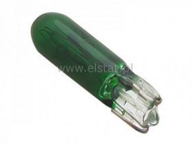 Żarówka samoch.12V/ 1,2W całoszklana zielona T5