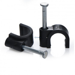 uchwyt kablowy okrągły 5mm z gwoździem czarny 100sztuk