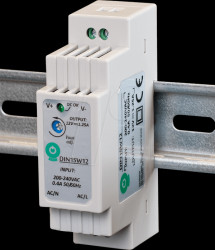 DIN15W12 Switching power supply, DIN rail, 15 W, 12 V, 1.25 A