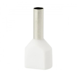 Końcówka tulejkowa izolowana HI 2x2,5/10-bi biała (100 szt.) Al/Cu