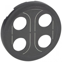 CELIANE Plakietka gniazdo podwójne banan grafit 067874