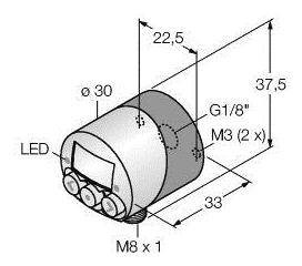 Turck Przełącznik 1 szt. PK01VR-N12AL-2UP8X-V1141 -1 bar do 0 bar
